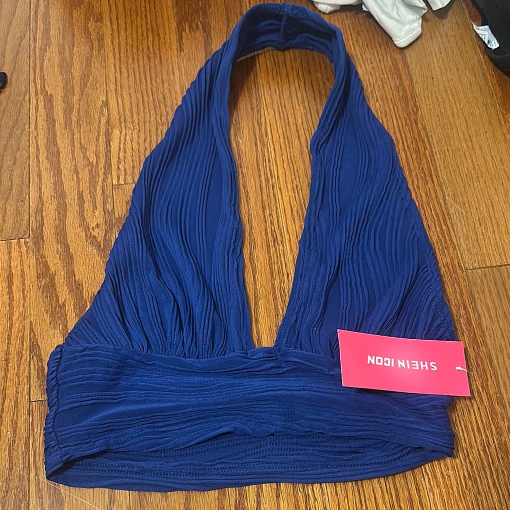 Shein Icon Navy Halter Top